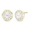 Banter 4Mm Cubic Zirconia Frame Stud Earrings In Sterling Silver With 18K Gold Plate Earrings