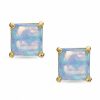 Banter 5.0Mm Princess-Cut Blue Synthetic Opal Stud Earrings In 10K Gold Earrings