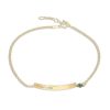 Banter Birthstone Engravable Name Id Bracelet In Sterling Silver With 14K Gold Plate - 7.5 In. Bracelets