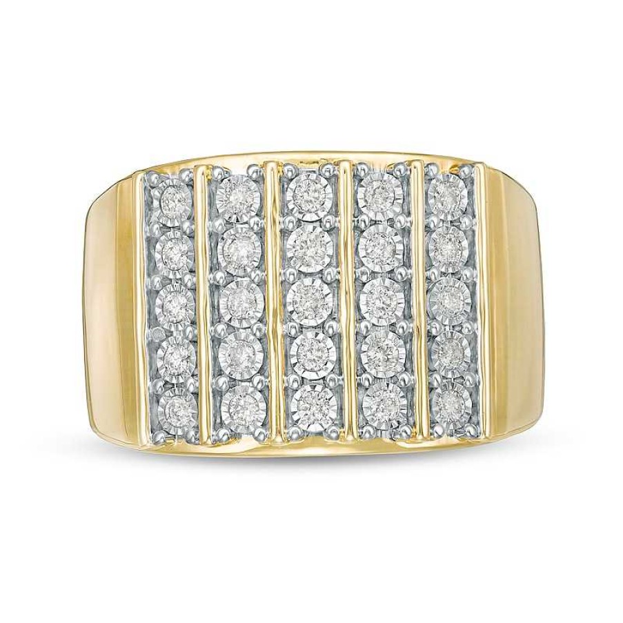 Banter 1/2 Ct. T.W. Diamond Linear Five Row Ring In 10K Gold Rings