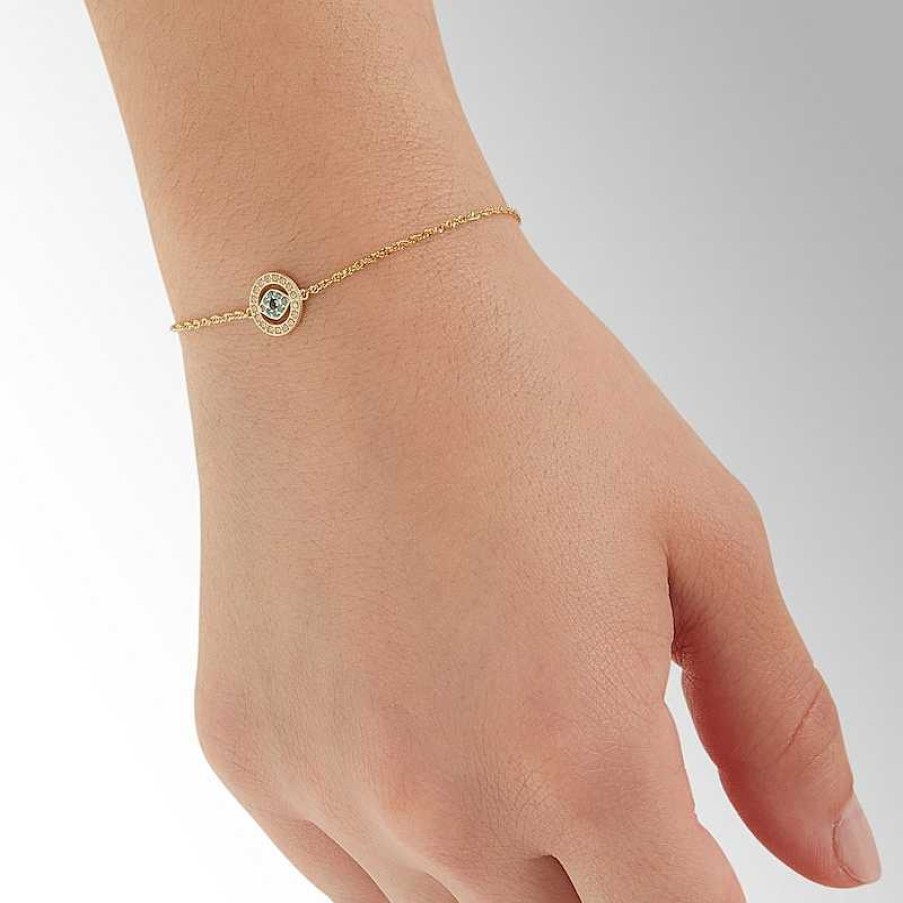 Banter Cubic Zirconia Evil Eye Bolo Bracelet In Sterling Silver 14K Gold Plate Bracelets