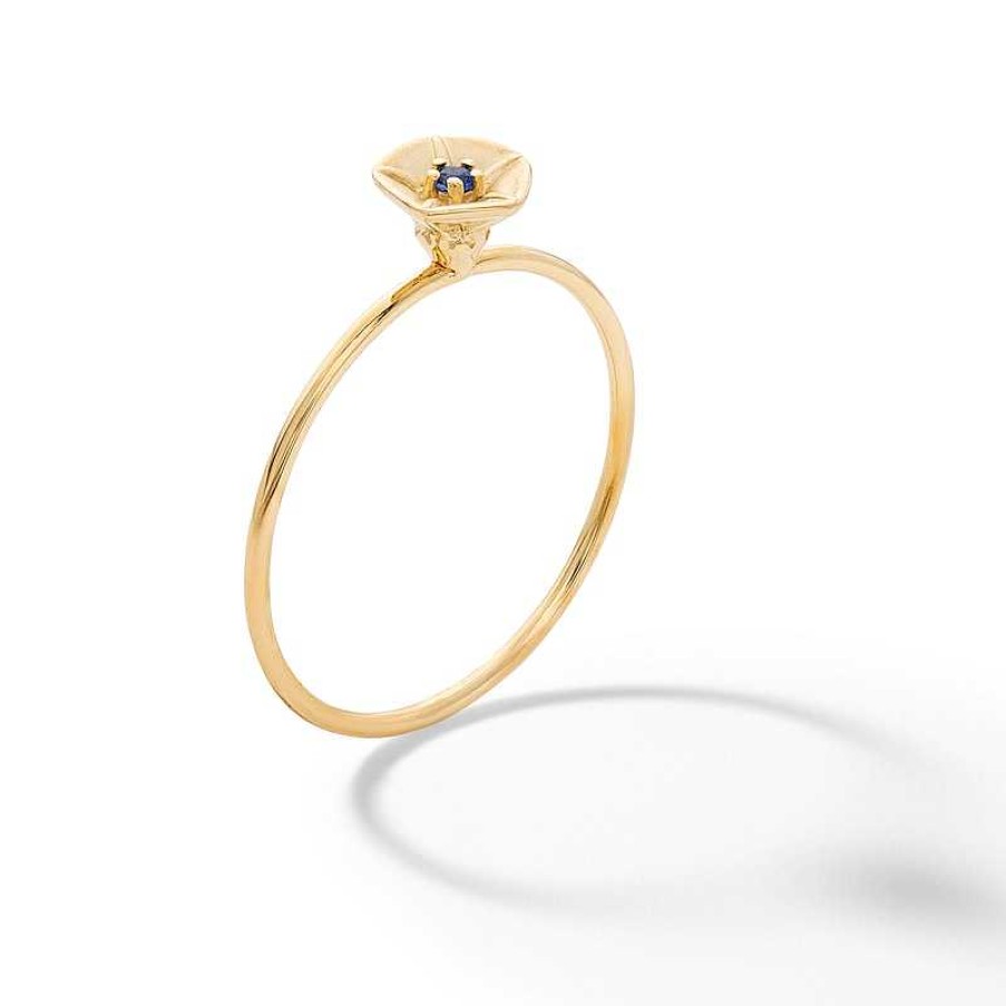 Banter 10K Solid Gold Lab-Created Sapphire Morning Glory Ring Rings