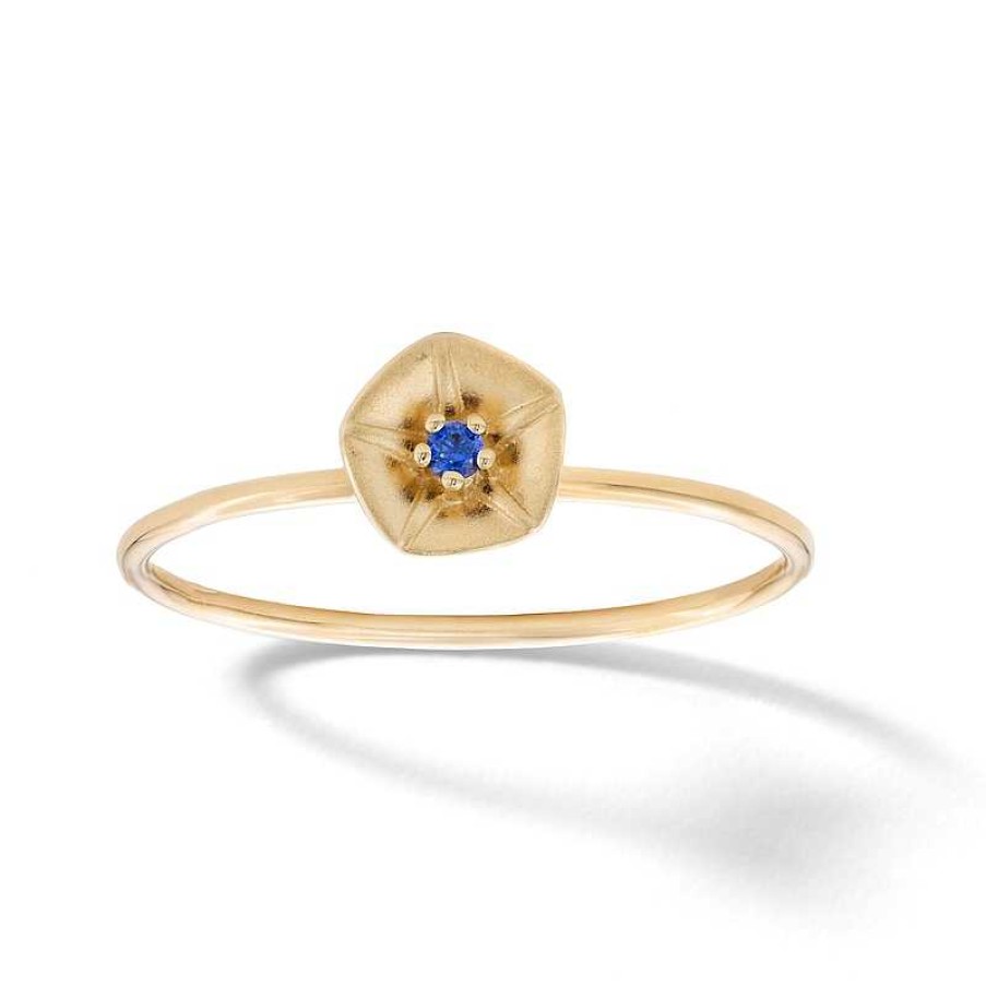 Banter 10K Solid Gold Lab-Created Sapphire Morning Glory Ring Rings