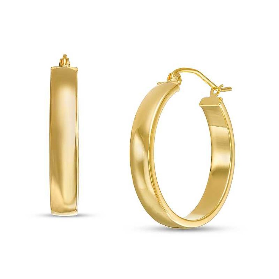 Banter 22Mm Hoop Earrings In 10K Tube Hollow Gold Earrings