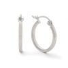 Banter 16Mm Squared Tube Hoop Earrings In 14K White Gold Earrings