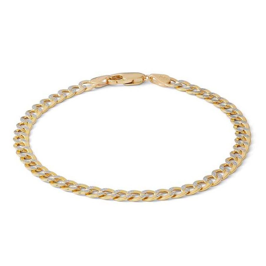 Banter 14K Semi-Solid Gold Miami Curb Chain Two-Tone Bracelet - 7.5" Bracelets