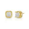 Banter 1/20 Ct. T.W. Diamond Pav Cube Earrings In Sterling Silver With 14K Gold Plate Earrings