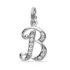 Banter Cubic Zirconia Calligraphy Initial "B" Bracelet Charm In Sterling Silver Charms