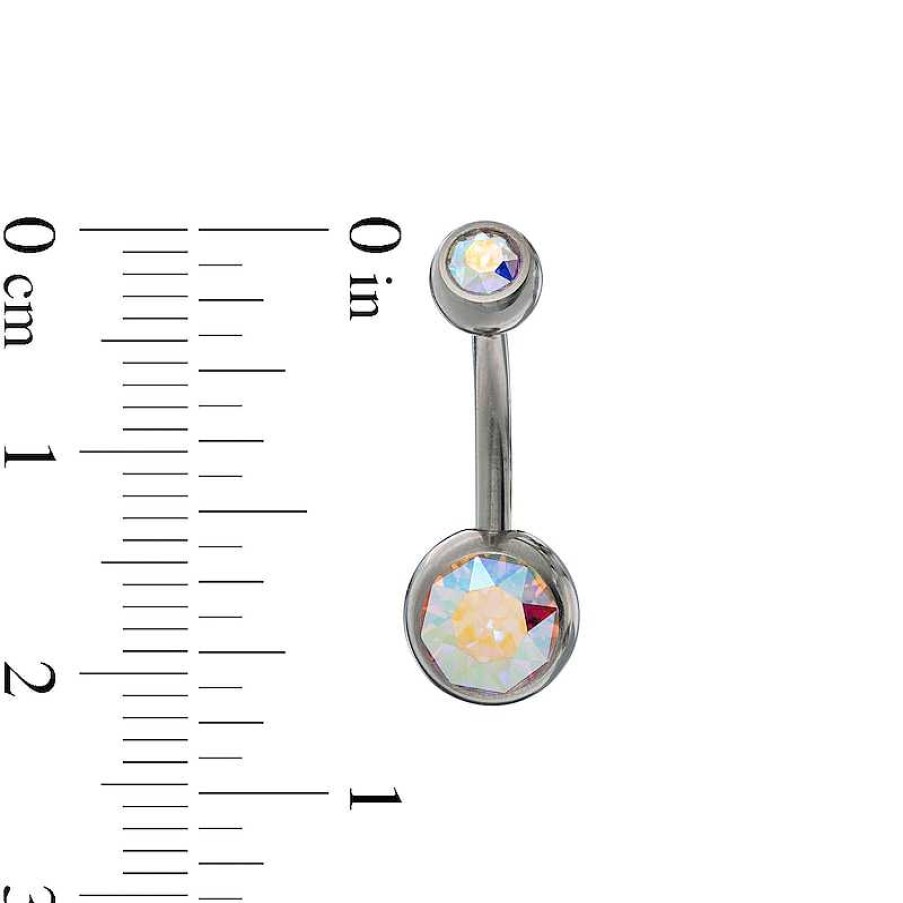 Banter Titanium Iridescent Crystal Belly Button Ring - 14G 7/16" Belly Button