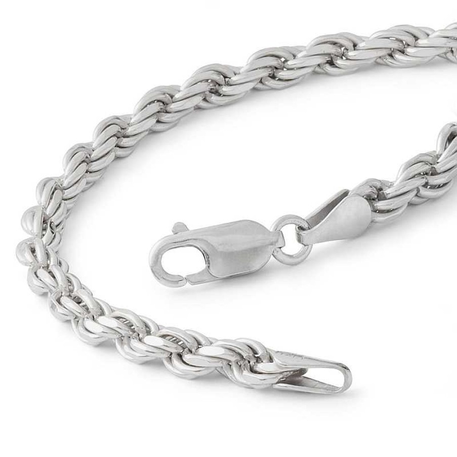 Banter Made In Italy 100 Gauge Diamond-Cut Rope Chain Bracelet In Solid Sterling Silver - 9" Bracelets