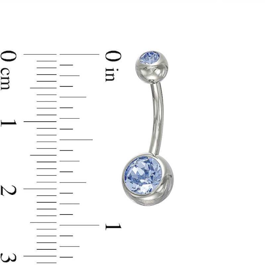 Banter Titanium Blue Crystal Belly Button Ring - 14G 7/16" Belly Button