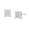 Banter Diamond Accent Pav Square Earrings In Sterling Silver Earrings