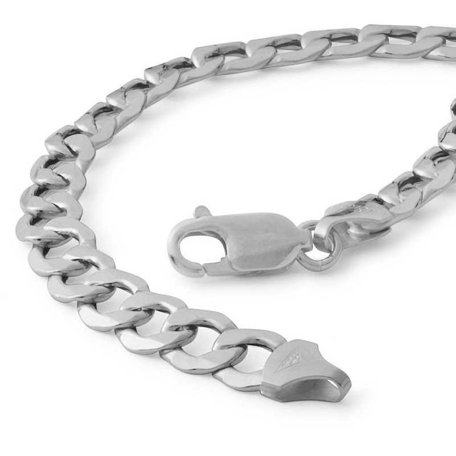 Banter 10K Hollow White Gold Curb Chain Bracelet - 8.5" Bracelets