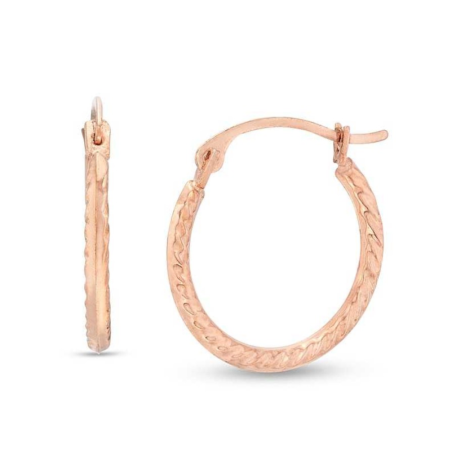 Banter 14.3Mm Twist Tube Hoop Earrings In 10K Rose Gold Earrings