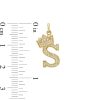 Banter Cubic Zirconia "S" Initial With Tilted Crown Necklace Charm In 10K Solid Gold Charms