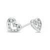 Banter Child'S Open Heart With Cubic Zirconia Stud Earrings In 10K White Gold Earrings