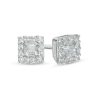 Banter 1/10 Ct. T.W. Princess-Cut Diamond Frame Stud Earrings In Sterling Silver Earrings