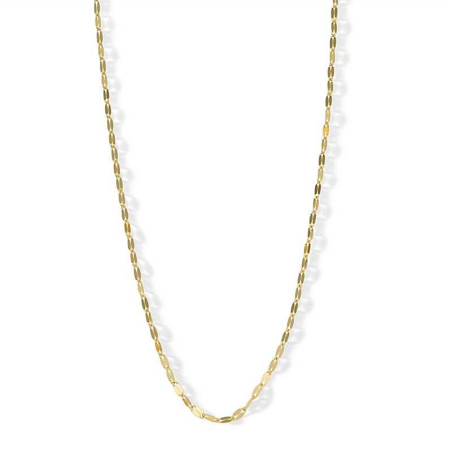 Banter 040 Gauge Fashion Chain Necklace In 14K Solid Gold Bonded Sterling Silver - 18" Necklaces