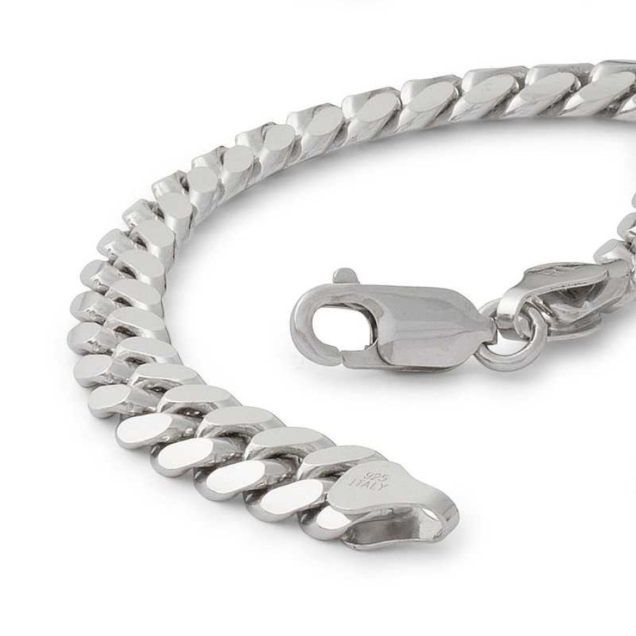 Banter Made In Italy 210 Gauge Cuban Curb Chain Bracelet In Solid Sterling Silver - 7.5" Bracelets