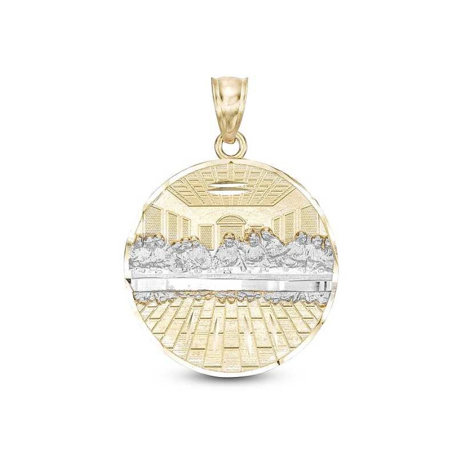 Banter The Last Supper Medallion Two-Tone Necklace Charm In 10K Gold Charms