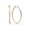 Banter Multi-Finish Twist Hoop Earrings In 10K Tube Hollow Two-Tone Gold Earrings