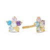 Banter Child'S Multi-Color Cubic Zirconia Flower Stud Earrings In 10K Gold Earrings