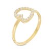 Banter Cubic Zirconia Sideways Heart Ring In 10K Gold Rings