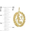 Banter Garland Wreath Frame Virgo Necklace Charm In 10K Gold Casting Solid Charms