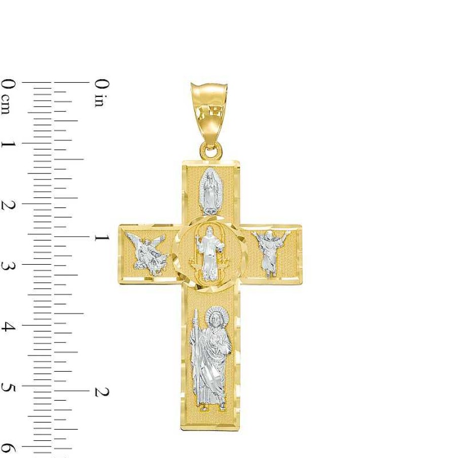 Banter All Saints Cross Necklace Charm In 10K Two-Tone Gold Charms