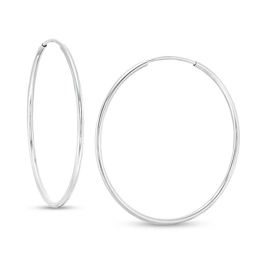 Banter 14K Tube Hollow White Gold Continuous Hoop Earrings Earrings