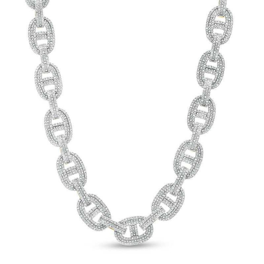 Banter 1 Ct. T.W. Diamond Mariner Link Chain Necklace In Sterling Silver With 14K Gold Plate 22" Necklaces