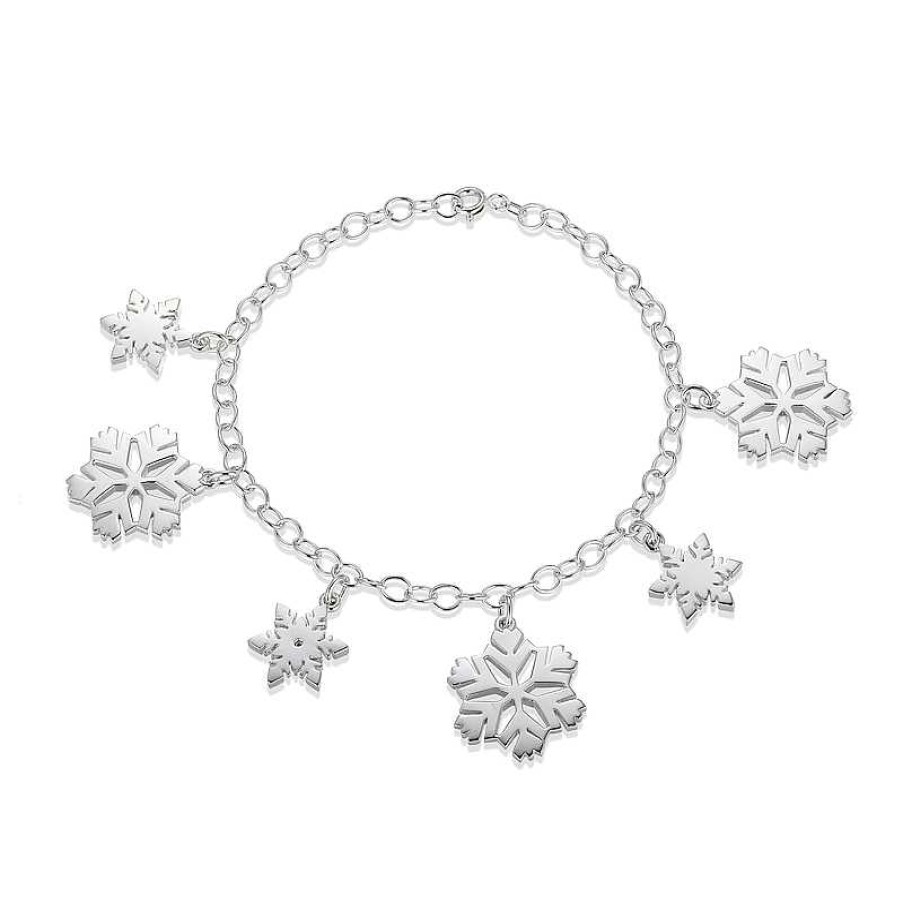 Banter Sterling Silver Diamond Accent Snowflake Charm Bracelet Bracelets