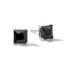 Banter 5.0Mm Princess-Cut Black Cubic Zirconia Stud Earrings In Sterling Silver Earrings