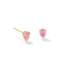 Banter 10K Solid Gold Pink Cz Pear Studs Earrings