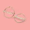 Banter 45Mm Script Name Tube Hoop Earrings In Sterling Silver With 14K Gold Plate (1 Line) Earrings