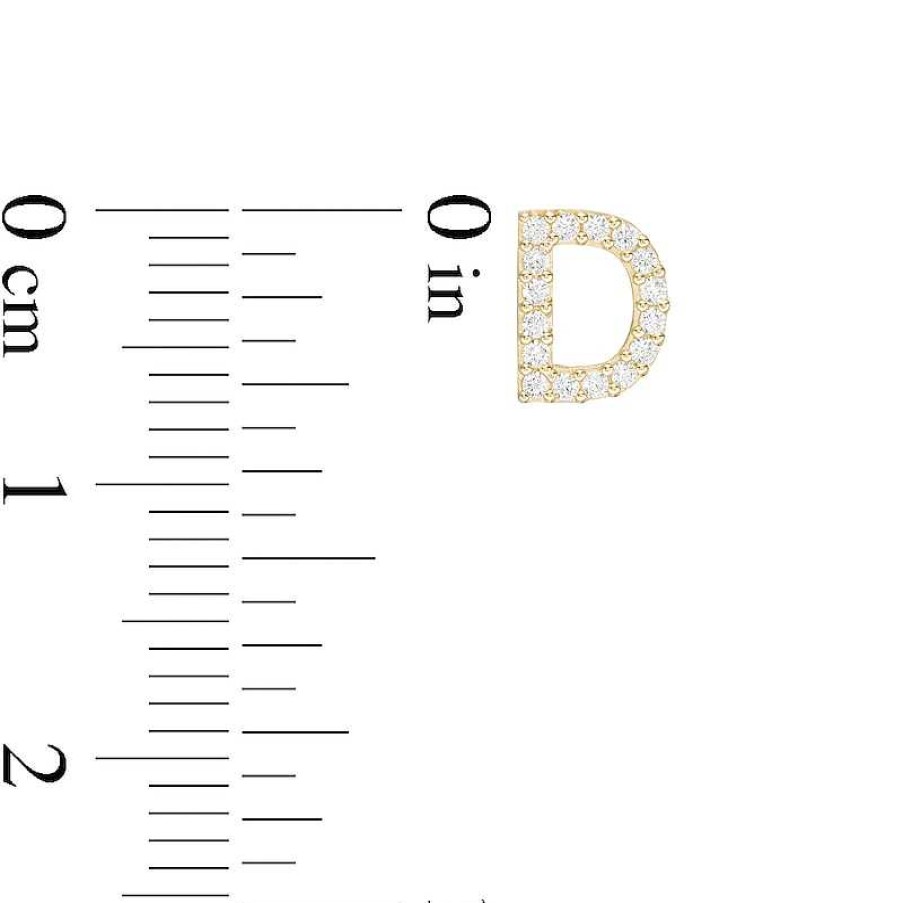 Banter Cubic Zirconia "D" Initial Stud Earrings In 10K Gold Earrings