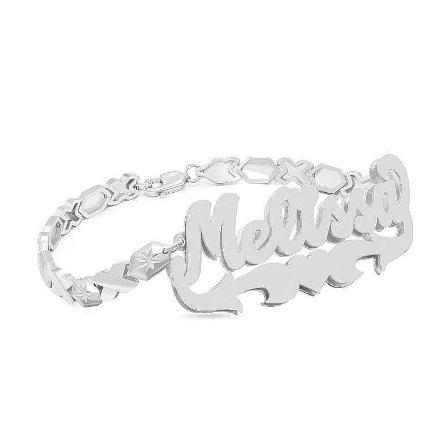 Banter Personalized Script Name Xo Stampato Bracelet In Sterling Silver Bracelets