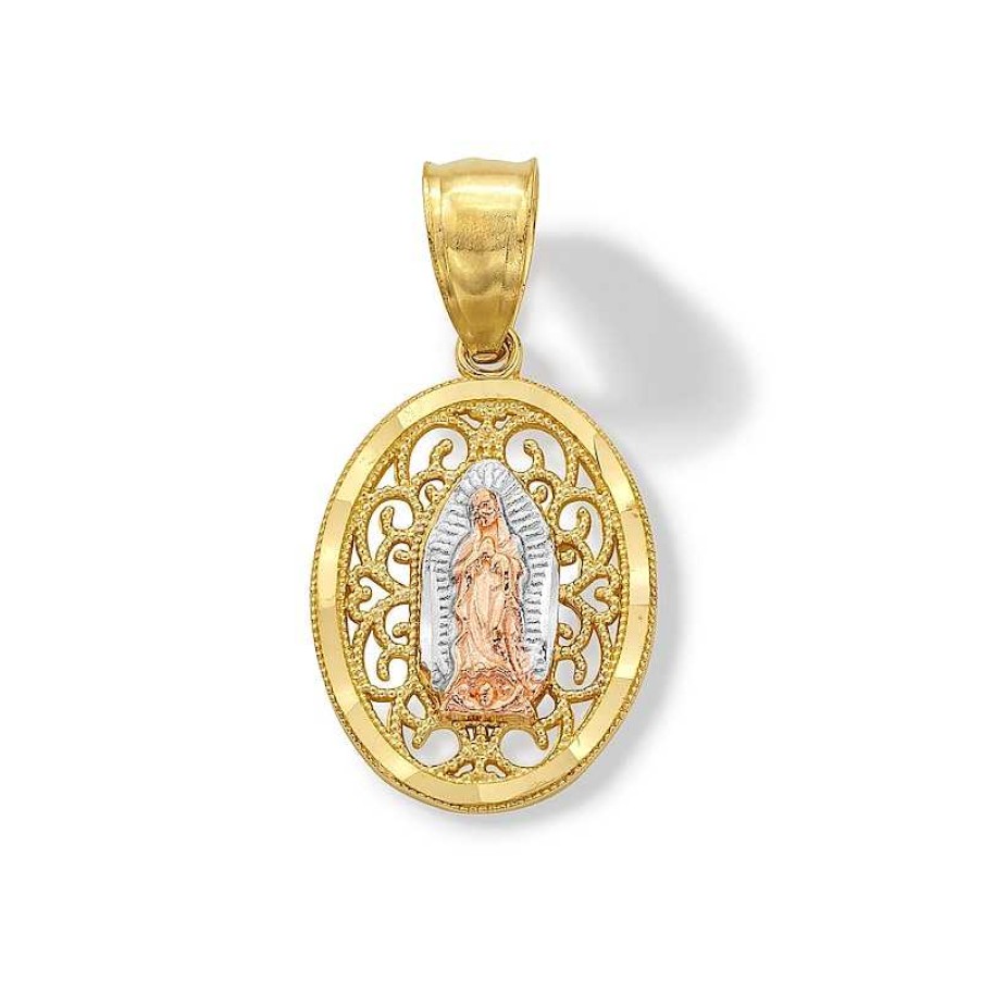 Banter 14K Solid Gold Our Lady Of Guadalupe Filigree Tri-Color Charm Charms