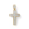 Banter 1/2 Ct. T.W. Diamond Triple Row Cross Charm In 10K Gold Charms