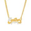 Banter Personalized Beaded Heart Nameplate Curb Chain Necklace In Sterling Silver With 14K Gold Plate Necklaces