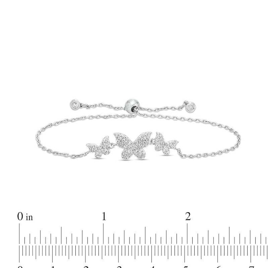 Banter Sterling Silver Cz Butterfly Bolo Bracelet Bracelets