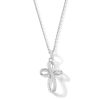 Banter Cubic Zirconia Looping Cross Pendant In Sterling Silver Necklaces