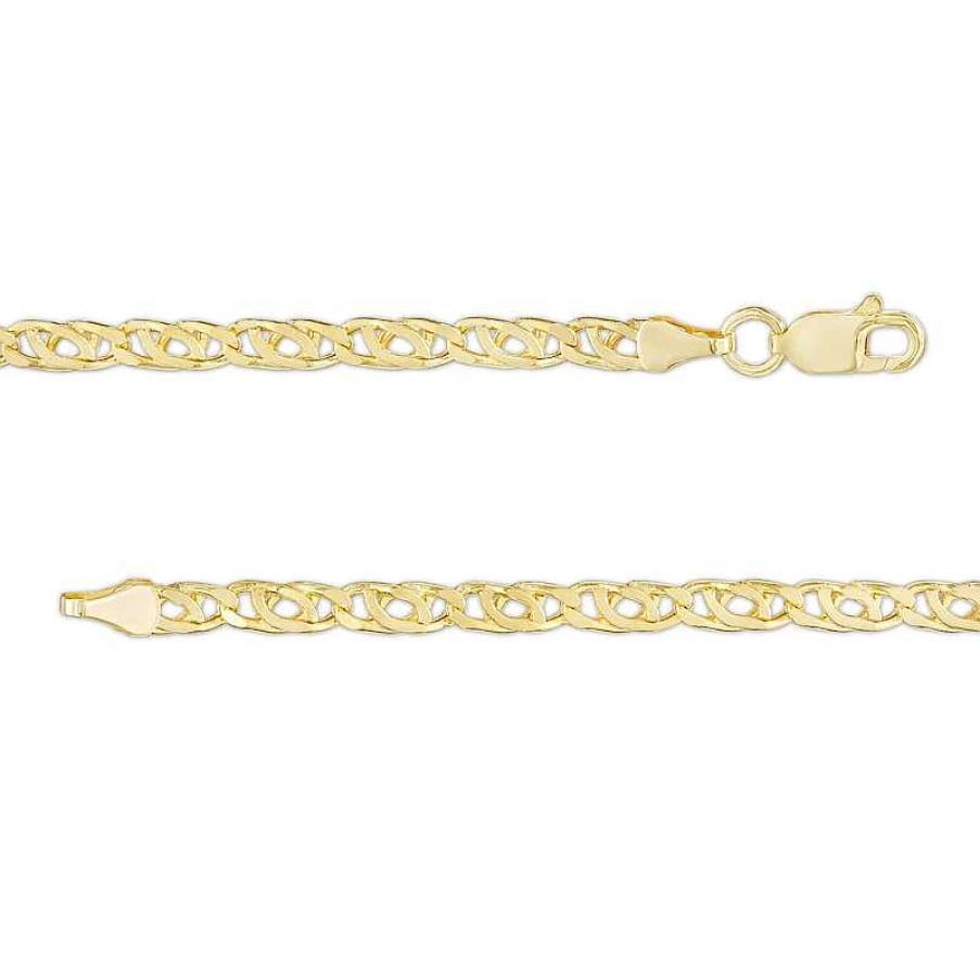 Banter 3.4Mm Diamond Cut Bird Eye Chain Bracelet In 10K Hollow Gold - 7.5" Bracelets