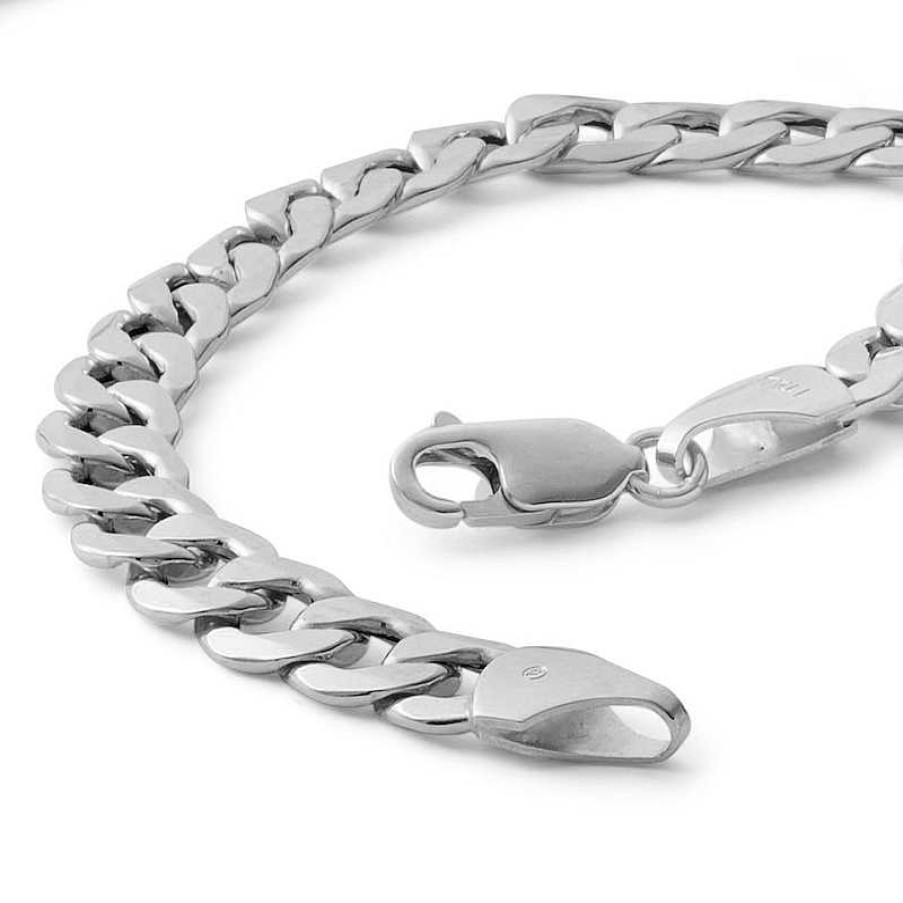 Banter 10K Hollow White Gold Curb Chain Bracelet - 8.5" Bracelets