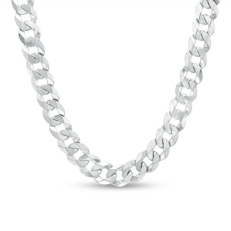 Banter Made In Italy 8.4Mm Flat Curb Chain In Solid Sterling Silver - 20" Necklaces