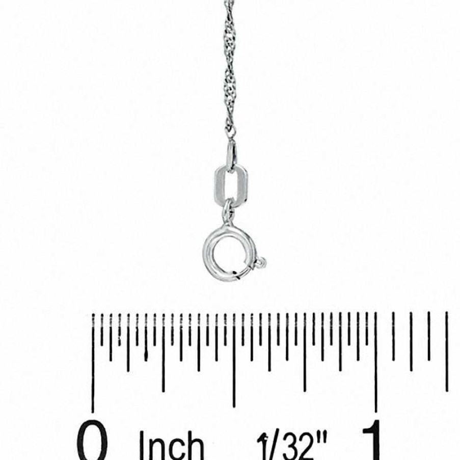 Banter 020 Gauge Singapore Chain Necklace In 10K Solid White Gold - 20" Necklaces