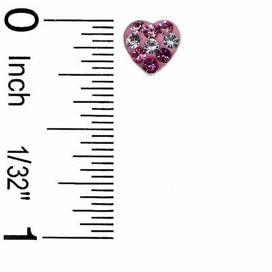 Banter Child'S Crystal Heart Stud Earrings In Sterling Silver With Earrings