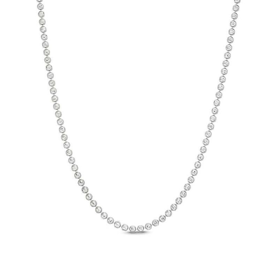 Banter Made In Italy Diamond-Cut Beaded Chain Necklace In Solid Sterling Silver - 18" Necklaces