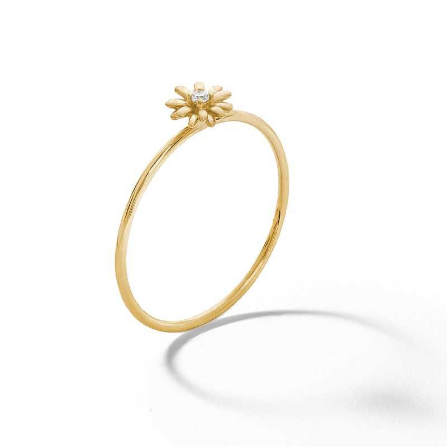 Banter 10K Solid Gold Cz Daisy Ring Rings