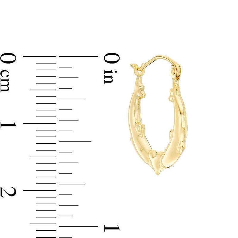 Banter Dolphin Hoop Earrings In 10K Stamp Hollow Gold Earrings